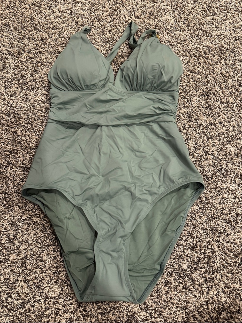 Tommy Bahama Olive Green One-Piece Swimsuit